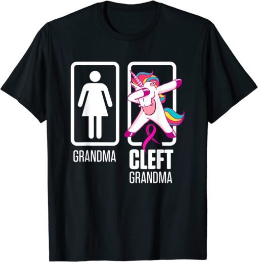 Cleft Palate Lip Grandma Unicorn Strong Awareness Tee Shirt