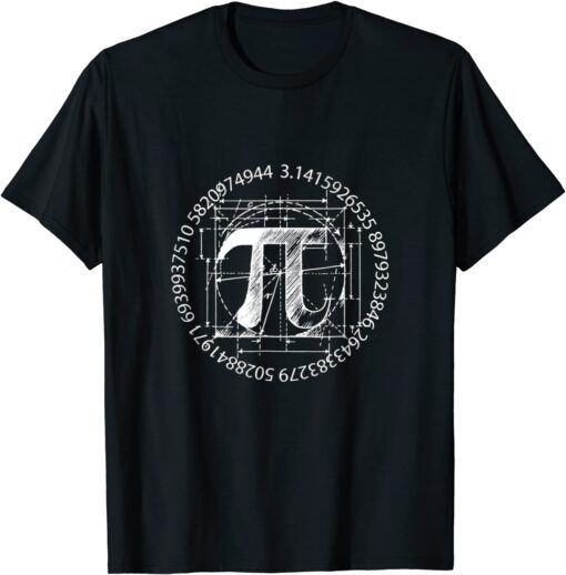 Cool Vintage Retro Pi 3.14 Math-ematics Birth-day T-Shirt