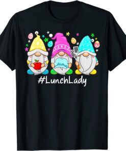 Cute Easter Day Gnome Love Lunch Lady Women Matching Tee Shirt