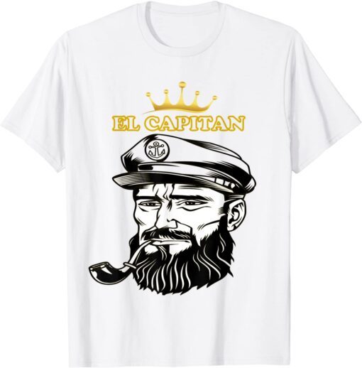 El Capitan Anchor Pontoon boat Captain Skipper Tee Shirt