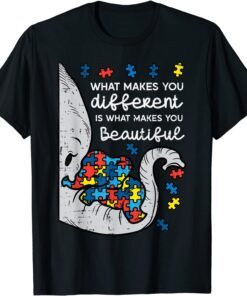 Elephant What Makes You Different Autism Awareness Tee Shirt