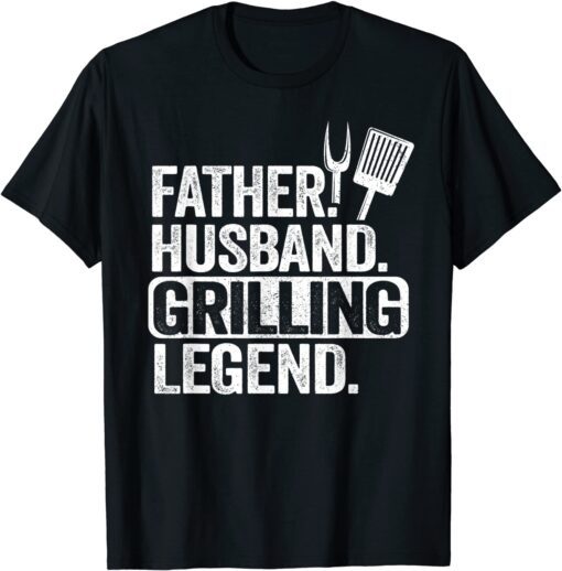 Father Husband Grilling Legend Grillfather Smoking Meat BBQ Tee Shirt