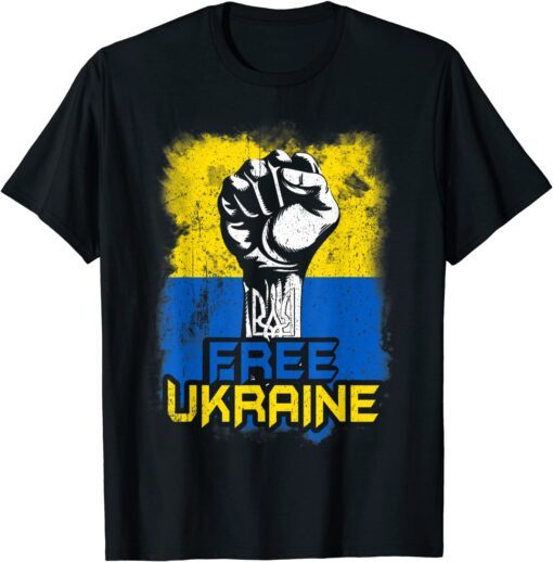 Free Ukraine I Stand With Ukraine Support Ukrainian Flag Save Ukraine Shirt