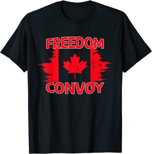 Freedom Convoy 2022 Canadian Trucker Tees Maple Laef Vintage Tee Shirt