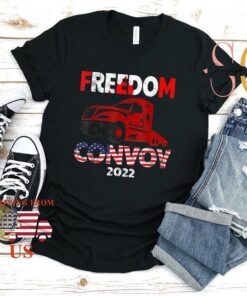Freedom Convoy 2022 Support Canadian Truckers Mandate Truck Tee Shirt