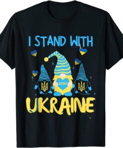 Gnome Support Ukraine I Stand With Ukraine Ukrainian Flag Tee Shirt