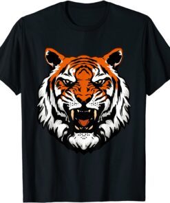Growling Mouth Open Bengal Tiger Tee Shirt