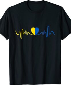 Heart Beat Ukrainian Flag Shirt I Stand With Herzschlag Peace Ukraine Shirt
