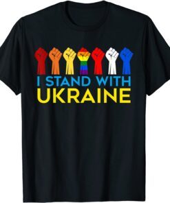 I Stand With Ukraine Flag LGBT Support Ukraine Peace Ukraine T-Shirt