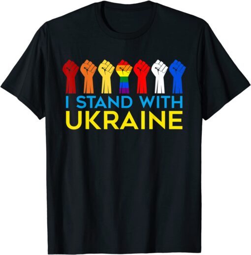 I Stand With Ukraine Flag LGBT Support Ukraine Peace Ukraine T-Shirt