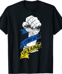 Stop War I Stand With Ukraine Flag Power Ribbon Support Ukraine Shirt