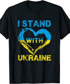 I Stand With Ukraine Heart Support Ukrainian Lover Free Ukraine T-Shirt