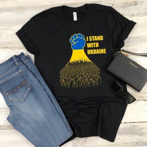 I Stand With Ukraine No War In Ukraine Ukrainian Flag Tee Shirt