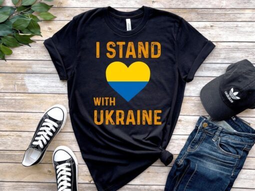 I Stand With Ukraine Support Ukraine Ukrainian Flag Shirt