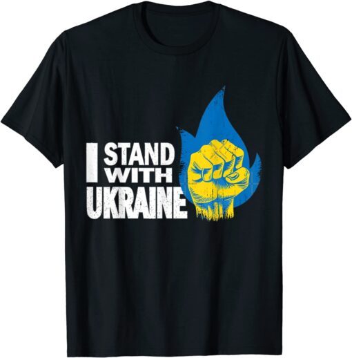 I Stand With Ukraine Support Ukraine Ukrainian Flag Tee Shirt