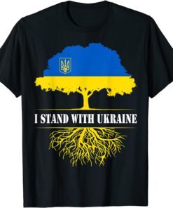 I Stand With Ukraine Support Ukraine Ukrainian Tree Tee Shirt