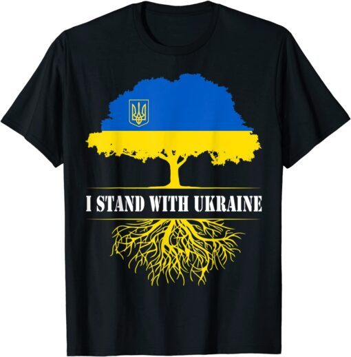 I Stand With Ukraine Support Ukraine Ukrainian Tree Tee Shirt