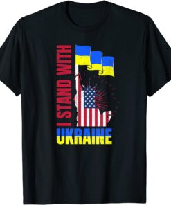 I Stand With Ukraine Ukrainian American Flag Shirt