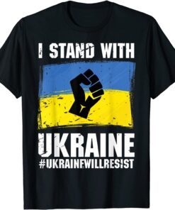 I Stand With Ukraine Ukrainian Flag T-Shirt