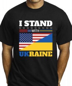 I Stand With Ukraine Us Flag T-Shirt