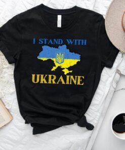 I Stand With Ukraine top War in Ukraine Ukrainian Flag Tee Shirt