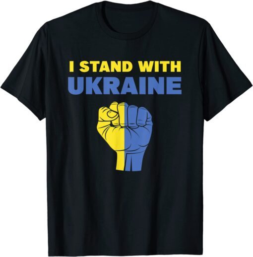 I Stand with Ukraine Support Hand Ukraine Tee Shirt