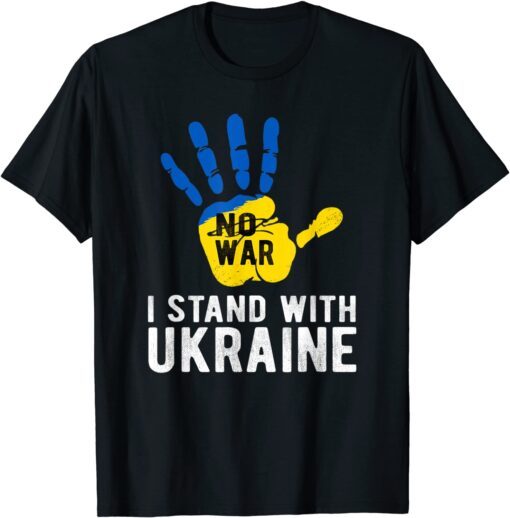 I Stand with Ukraine, Support Ukraine Flag Tee Shirt