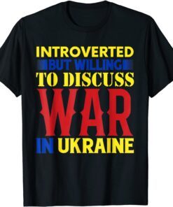 Introverted Ukraine Pride Vintage Retro Feel Ukrainian Flag Support Ukraine T-Shirt
