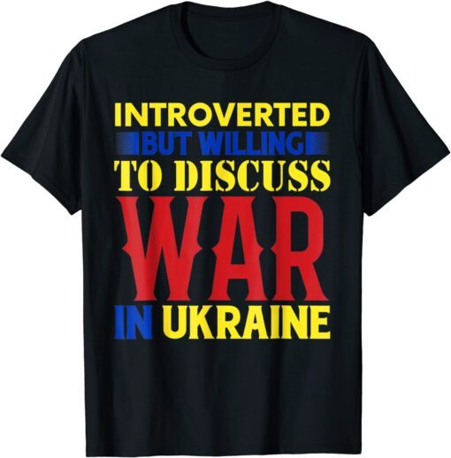 Introverted Ukraine Pride Vintage Retro Feel Ukrainian Flag Support Ukraine T-Shirt