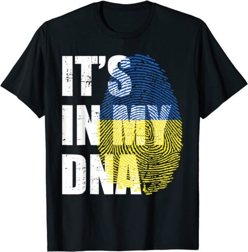 Stop Putin It's In My DNA Ukraine Fingerprint Ukrainian Roots Vintage T-Shirt