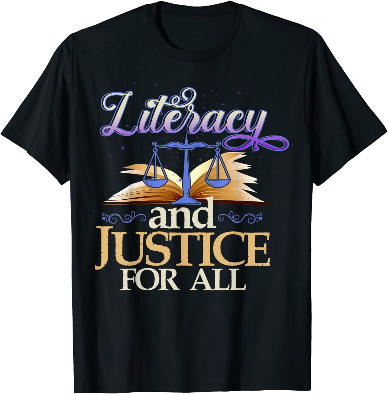 Literacy And Justice For All Teacher Reading Tee Shirt - ShirtElephant ...