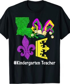 Love Kindergarten Teacher Mask Mardi Gras Carnival Tee Shirt