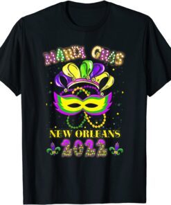 Mardi Gras 2022 New Orleans Costume Mask Design Tee Shirt