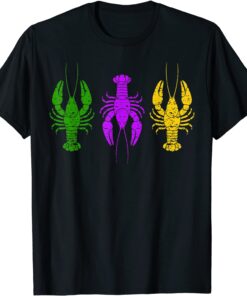 Mardi Gras Crawfish Jester Hat Bead New Orleans Tee Shirt