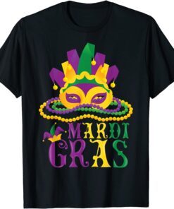 Mardi Gras Mardi Gras 2022 Bead Mask Feather Tee Shirt