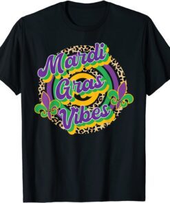 Mardi Gras Vibes Leopard Fat-Tuesday Costume Festival Tee Shirt