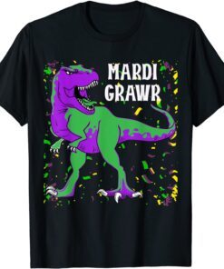 Mardi Grawr T Rex Dinosaur Bead Costume Mardi Gras 2022 Tee Shirt