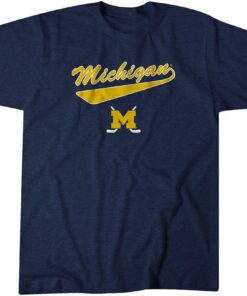 Michigan Hockey Script Tee Shirt