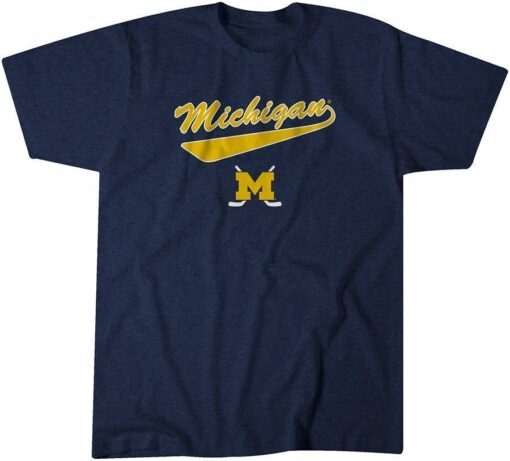 Michigan Hockey Script Tee Shirt