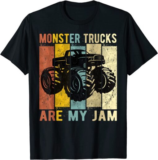 Monster Trucks Are My Jam Vintage Retro Monster Truck Tee Shirt