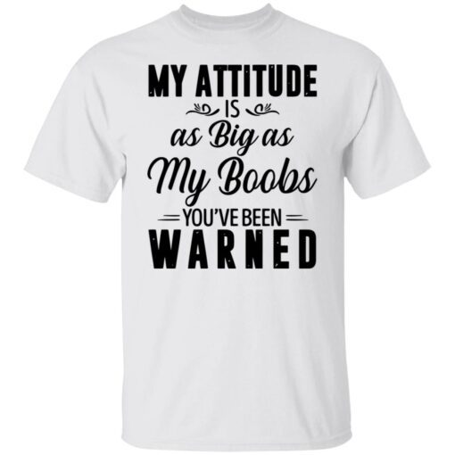 My Attitude Is As Big As My Boobs You’re Been Warned Tee shirt