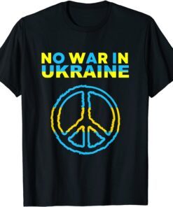 No War In Ukraine Support American Ukrainian Flag Tee Shirt