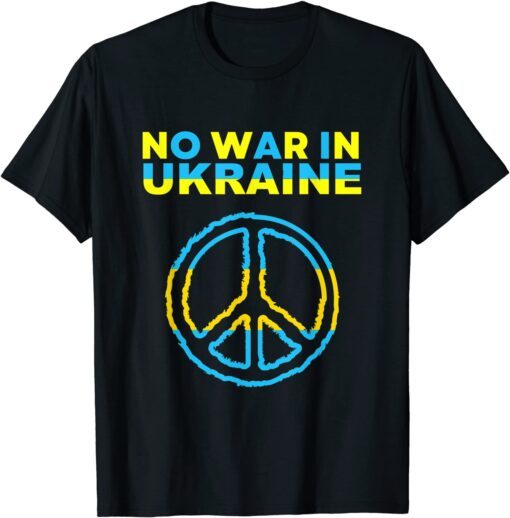 No War In Ukraine Support American Ukrainian Flag Tee Shirt