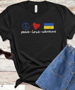 Peace Love Stand With Ukraine Tee Shirt