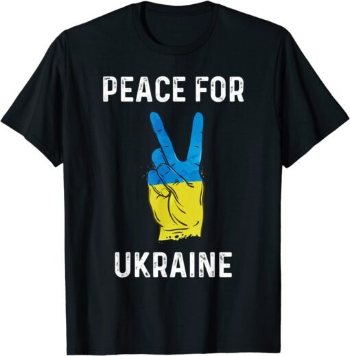 Peace To Ukraine Flag Vintage Ukraine Support Tee Shirt