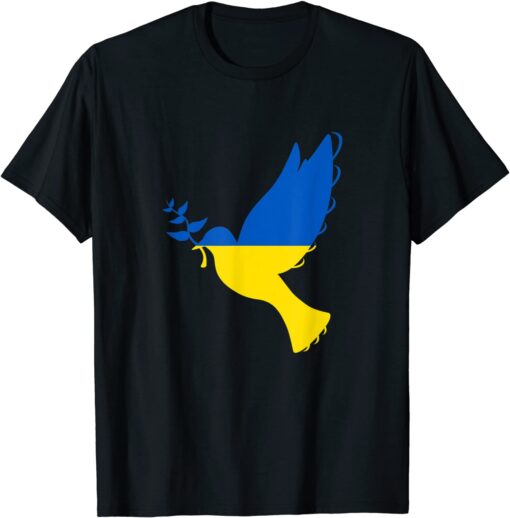 Peace in Ukraine Dove Stand with Ukraine Support Ukraine Peace Ukraine T-Shirt
