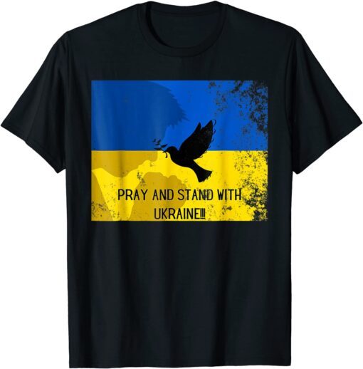 Pray For Ukraine Flag Free Ukraine - I Support Ukrainian Tee Shirt