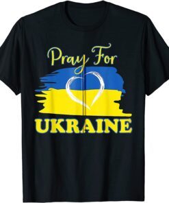 Pray for Ukraine Ukrainian Flag Heart Peace Ukraine T-Shirt