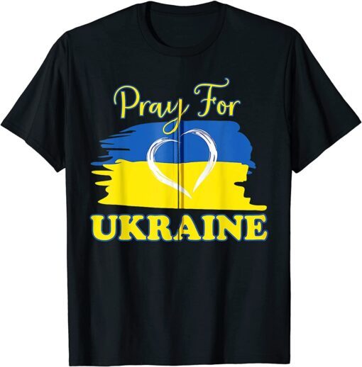 Pray for Ukraine Ukrainian Flag Heart Peace Ukraine T-Shirt