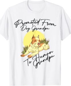 Promoted From Dog Grandpa To Human Grandpa Dogs Owner Tee Shirt